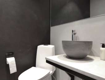Novacolor Wall2Floor - mikrosementti WC musta - harmaa+patina silver