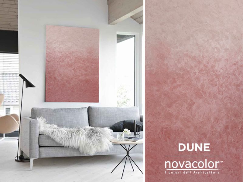 Novacolor Dune - sisustusmaali liukuväri, pinkki - vaalea, olohuone